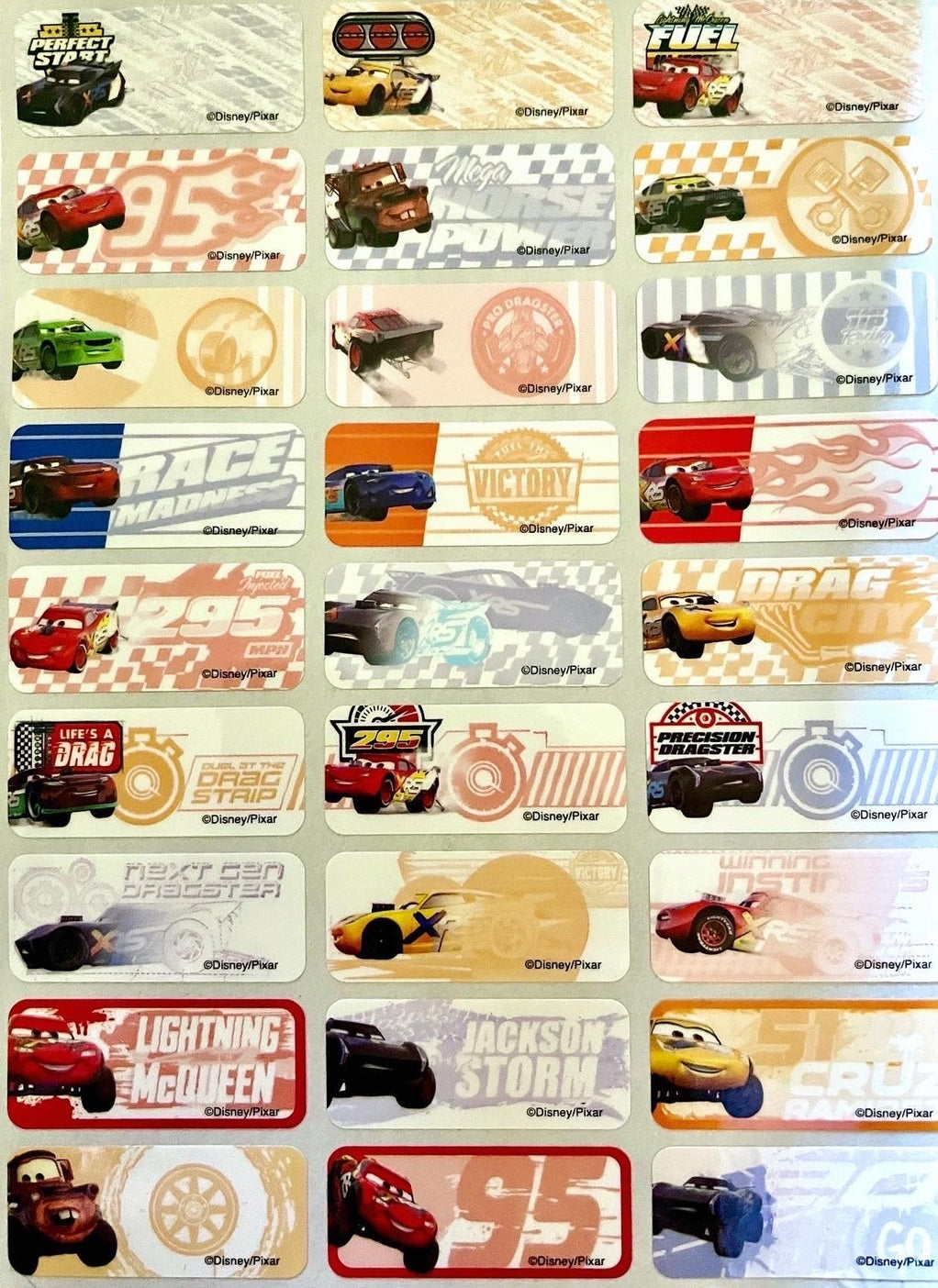 Cars Disney Name Sticker