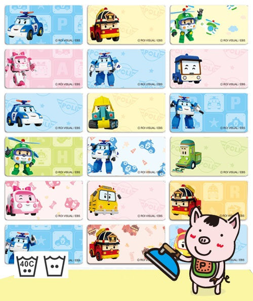 Robocar Poli Iron On Fabric Labels